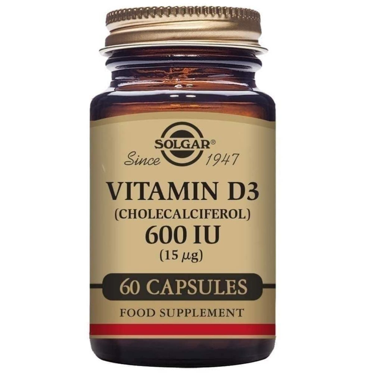 Solgar Vitamin D3 (Cholecalciferol) 600 iu 60 Capsules – Produktansicht 1