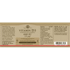 Solgar Vitamin D3 (Cholecalciferol) 600 iu 60 Capsules – Produktansicht 4