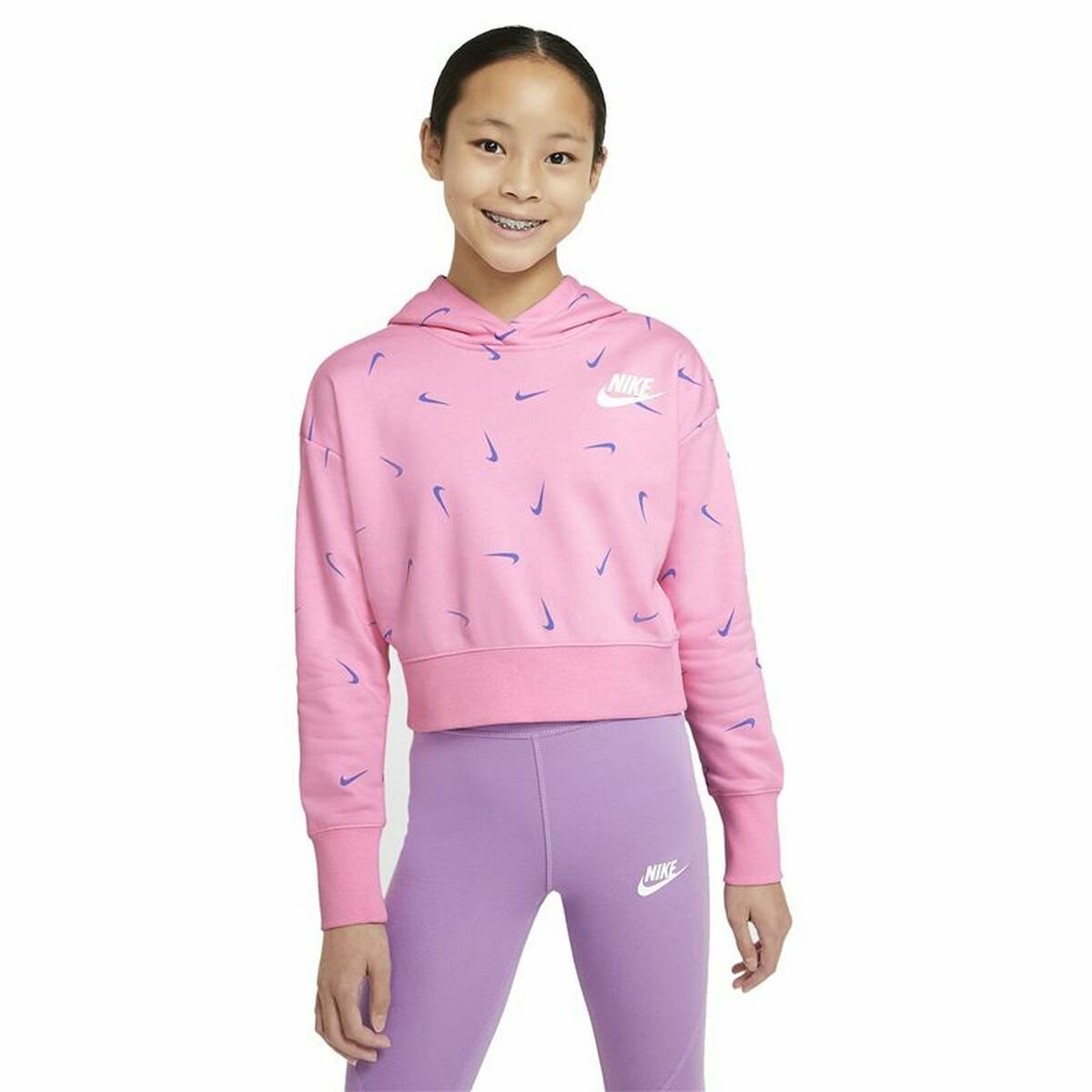 Nike Print Girls' Hoodie - Pink - product image 3