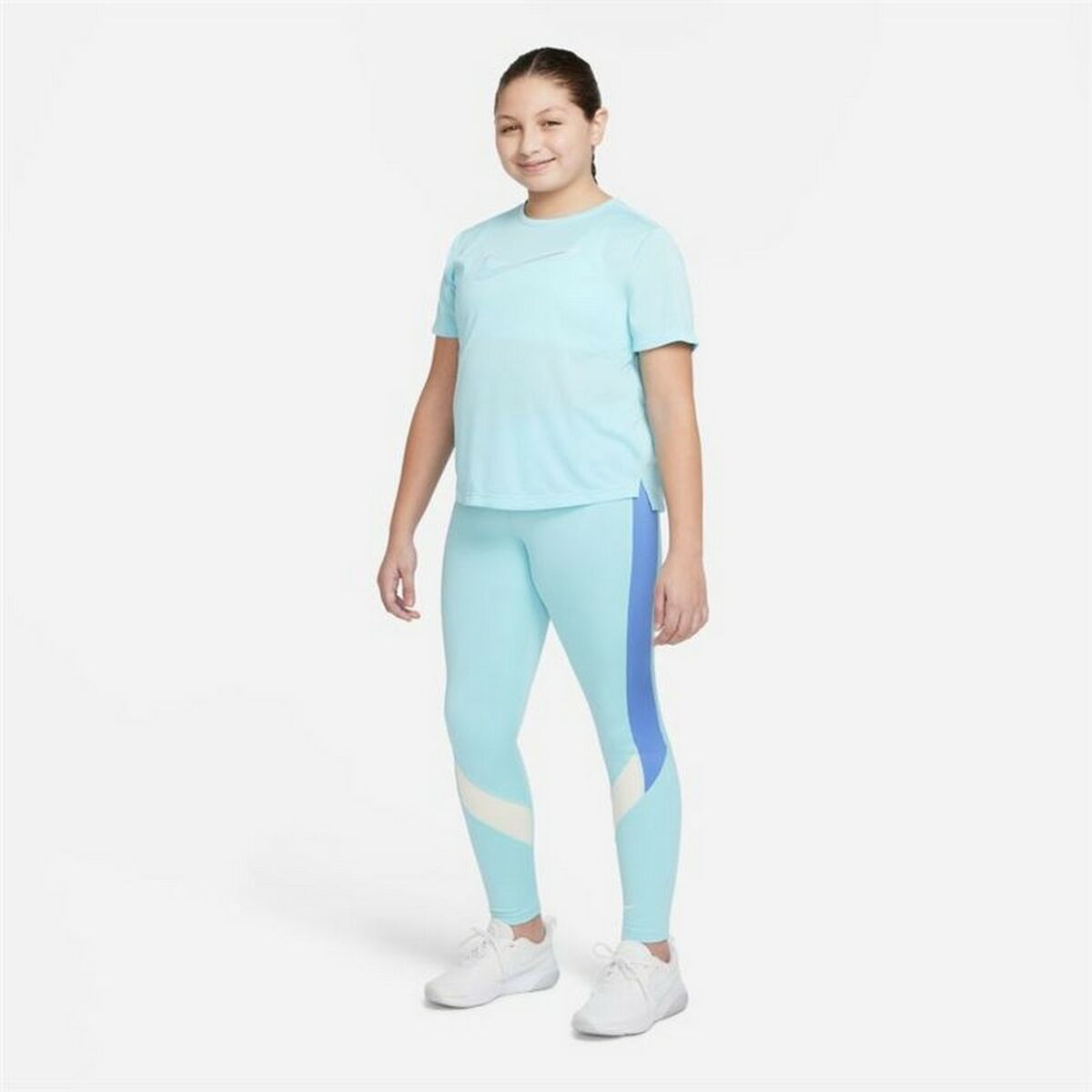 Nike Dri-FIT One Girls' Leggings - Aquamarine - product image 11