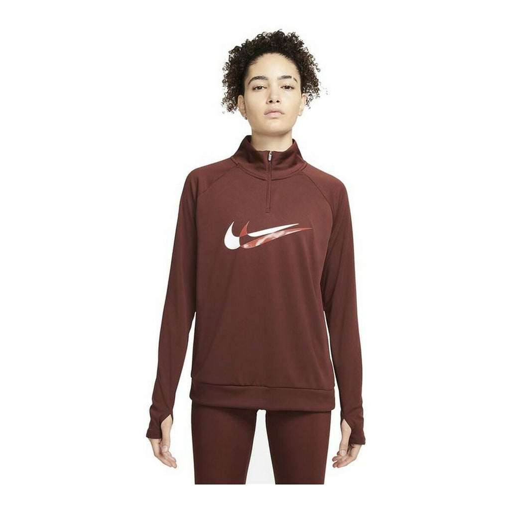 Nike Dri-FIT Swoosh Run Women's T-Shirt - Brown
