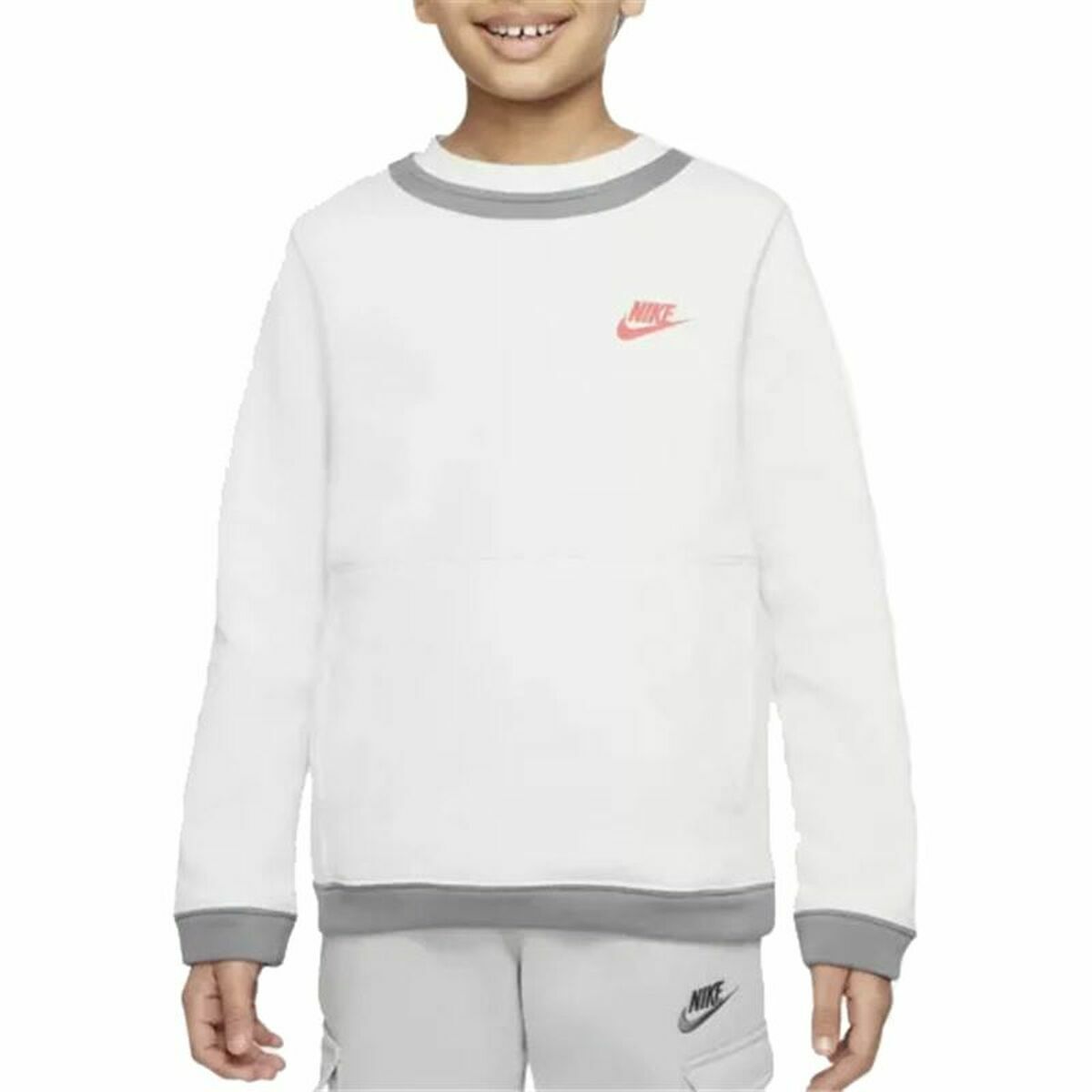 Nike Without Hood Amplify Boys' Hoodie - White