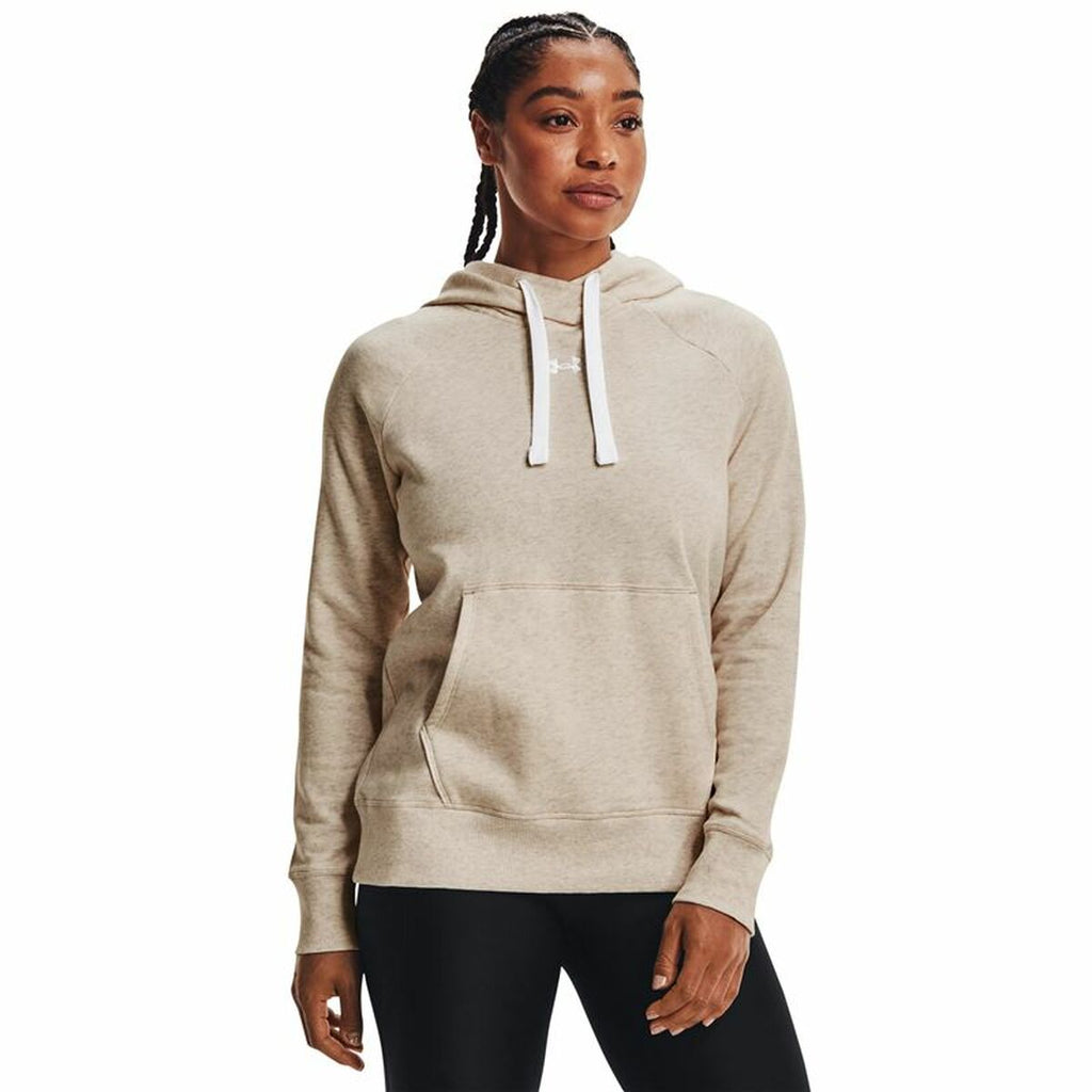 Under Armour Damen Hoodie Rival Fleece Beige – Produktansicht 19