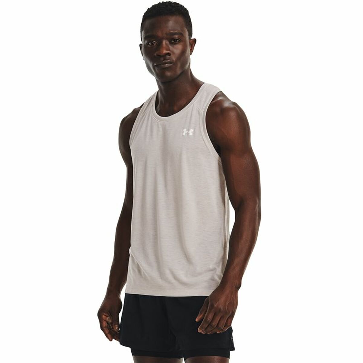 Under Armour Herren Ärmellos T-Shirt Streaker Grau – Produktansicht 31