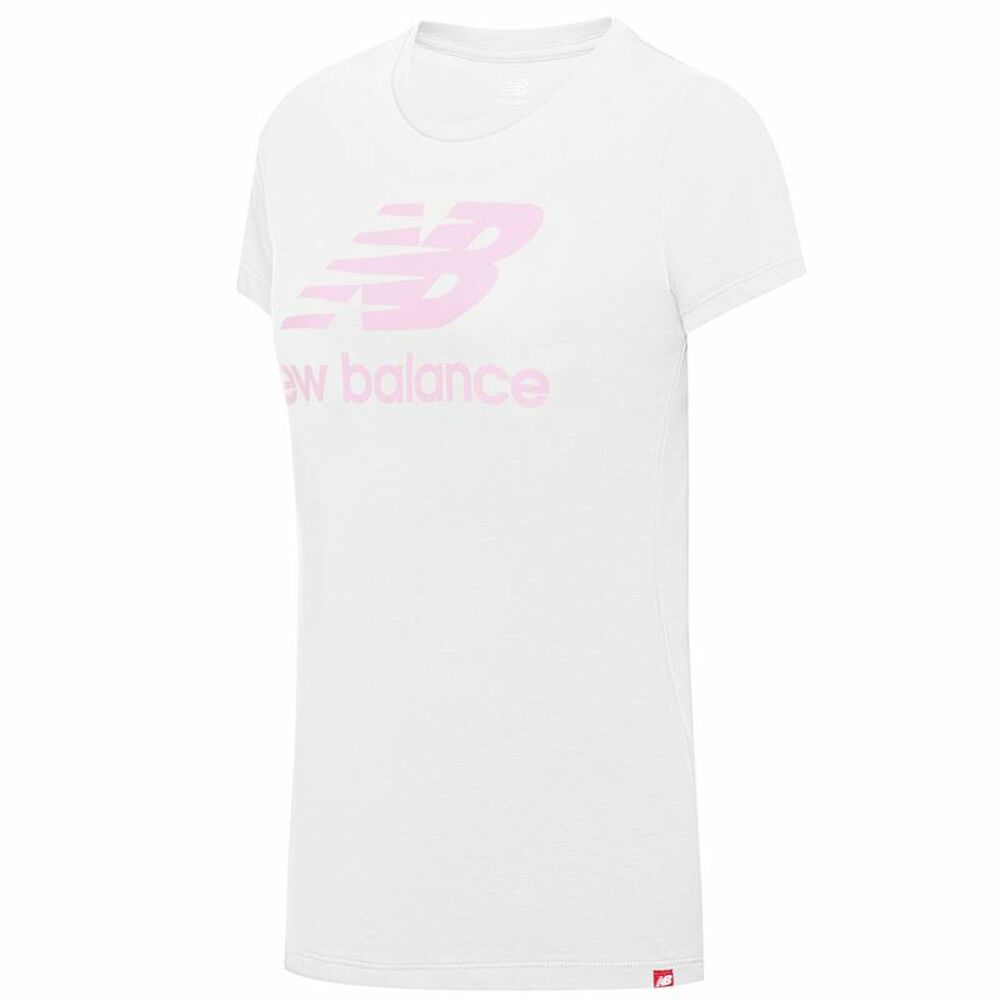 Women’s Short Sleeve T-Shirt New Balance Essentials Stacked White