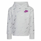 Nike Printed Fleeced Girls' Sweatshirt - White