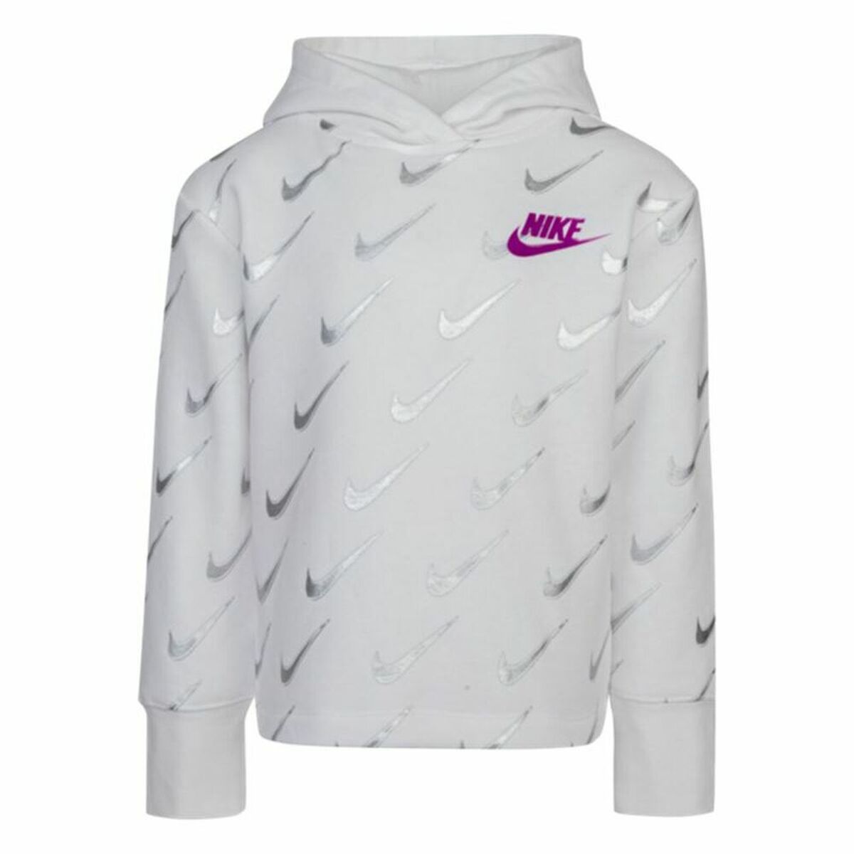 Nike Printed Fleeced Girls' Sweatshirt - White