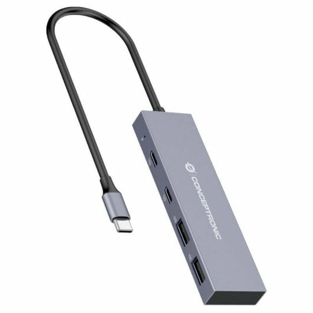 Conceptronic USB USB-Hub HUBBIES13G Grau – Produktansicht 1