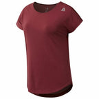 Reebok Damen Kurzarm T-Shirt Work Mesh Dark Rot – Produktansicht 3