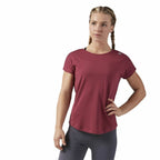 Reebok Damen Kurzarm T-Shirt Work Mesh Dark Rot – Produktansicht 28