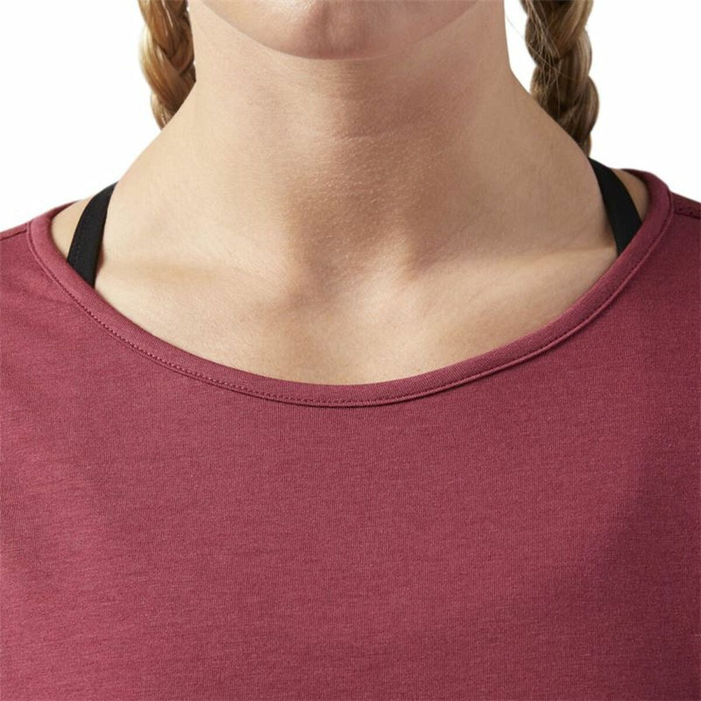 Reebok Damen Kurzarm T-Shirt Work Mesh Dark Rot – Produktansicht 9