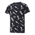 Child's Short Sleeve T-Shirt Puma AOP Black
