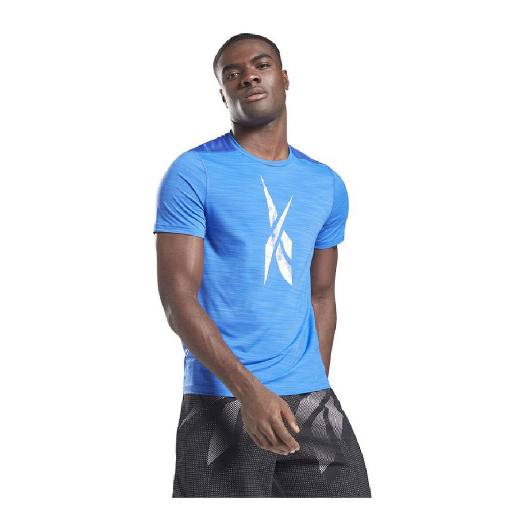 Reebok Herren Kurzarm T-Shirt Workout Ready Activchill Blau – Produktansicht 7