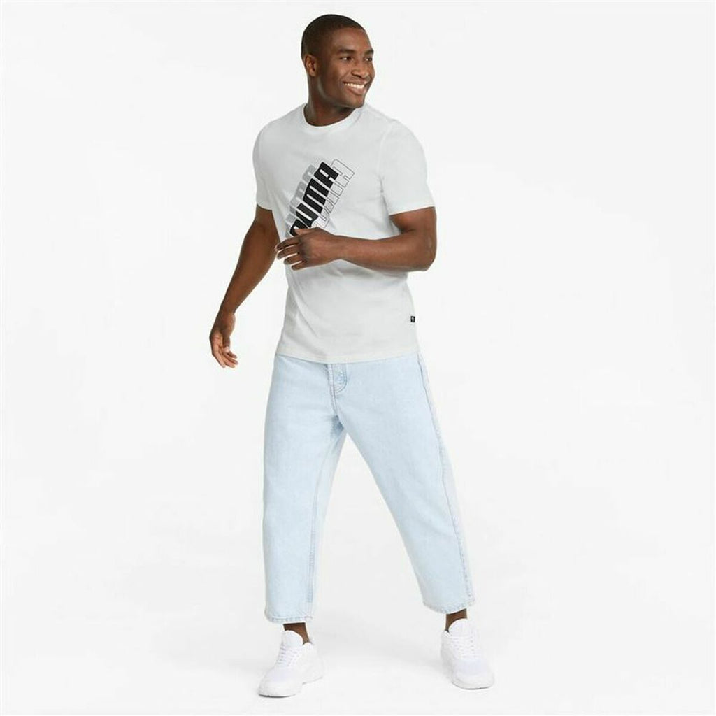 Men’s Short Sleeve T-Shirt Puma Power Logo M White