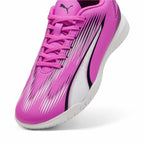Puma Kinder-Indoor Fußball Schuhe Ultra Play Weiß Dunkel Rosa Kinder-Unisex – 37