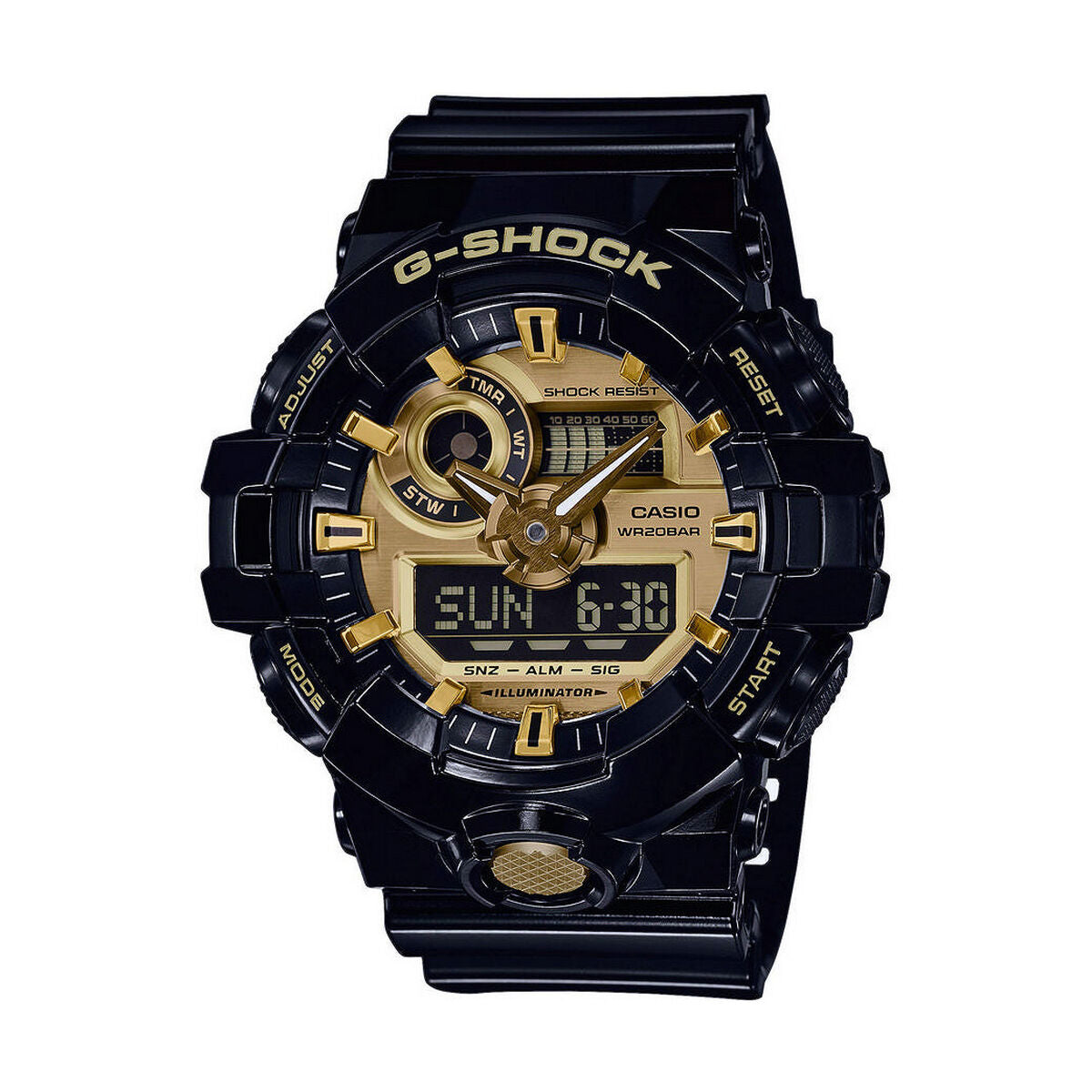 Casio Herrenuhr G-Shock GS BASIC Schwarz Gold (Ø 53,5 mm)
