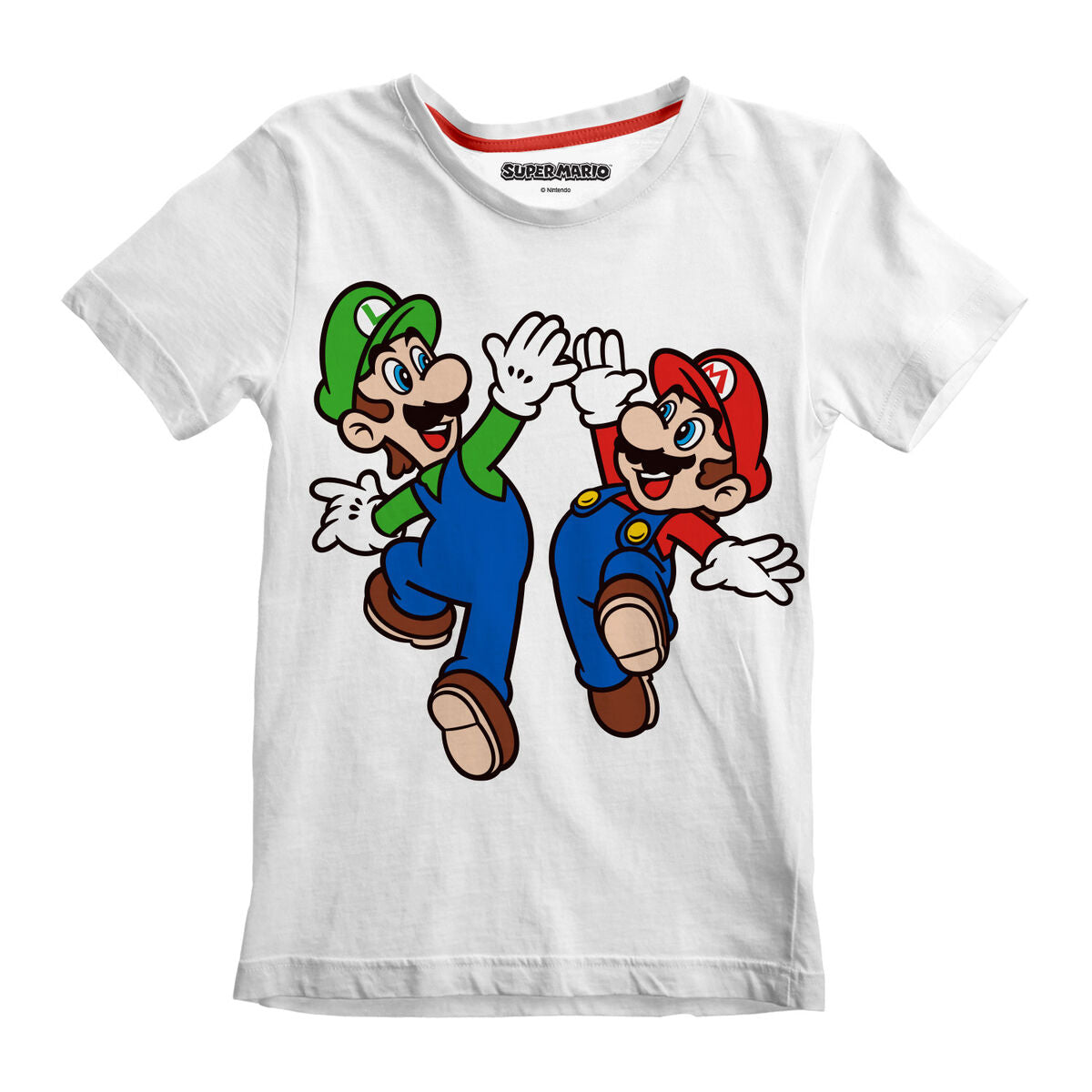 Super Mario Kinder-Kurzarm-T-Shirt & Luigi Weiß – 12-13 Years