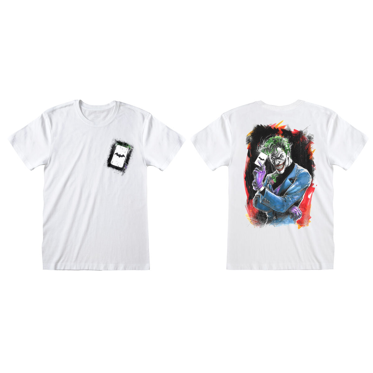 DC Comics Kurzarm-T-Shirt Batman Card Weiß Unisex – Produktansicht 1