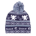 Stitch Hut Fair Isle Pom Beanie Dunkelblau