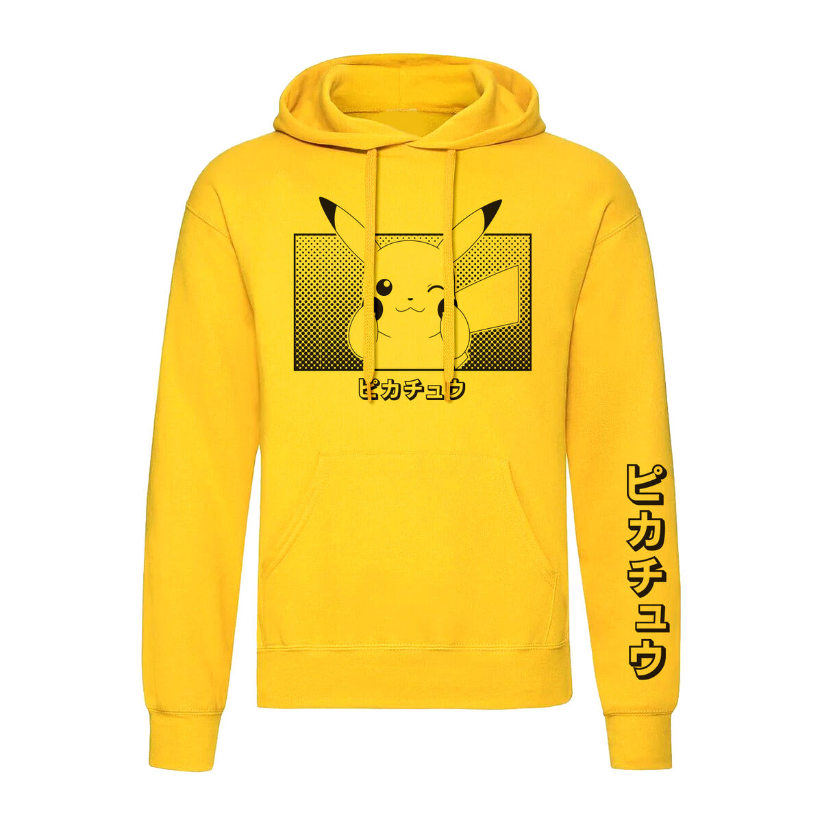 Pokémon Unisex-Hoodie Pikachu Katakana Gelb – Produktansicht 1