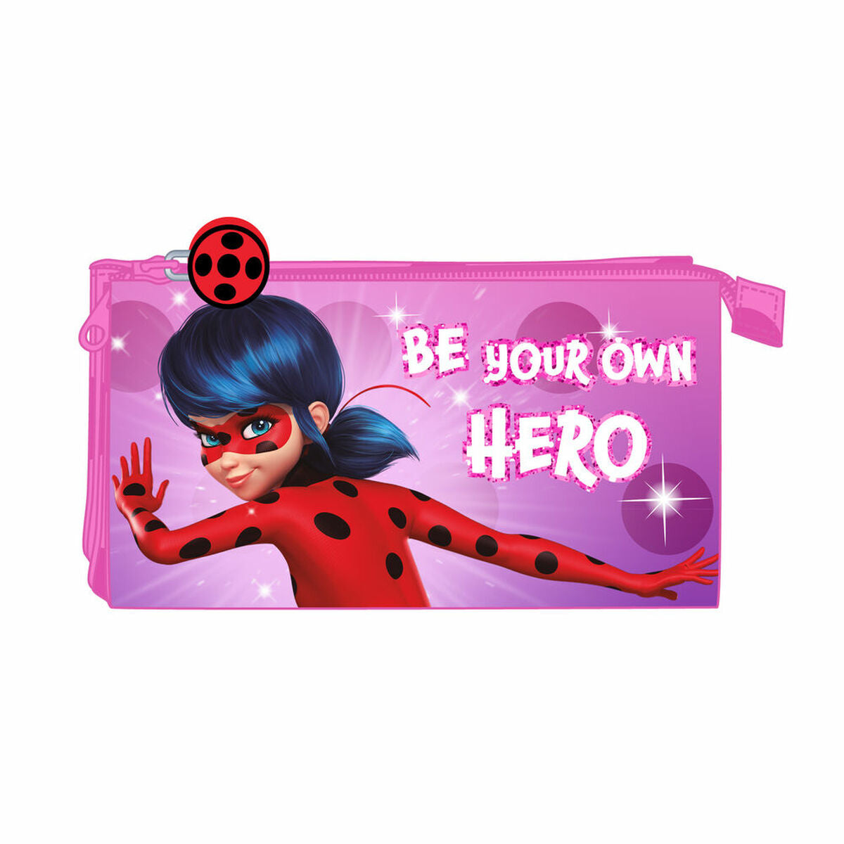 Lady Bug Dreifach-Federmäppchen Fuchsia – Produktansicht 1