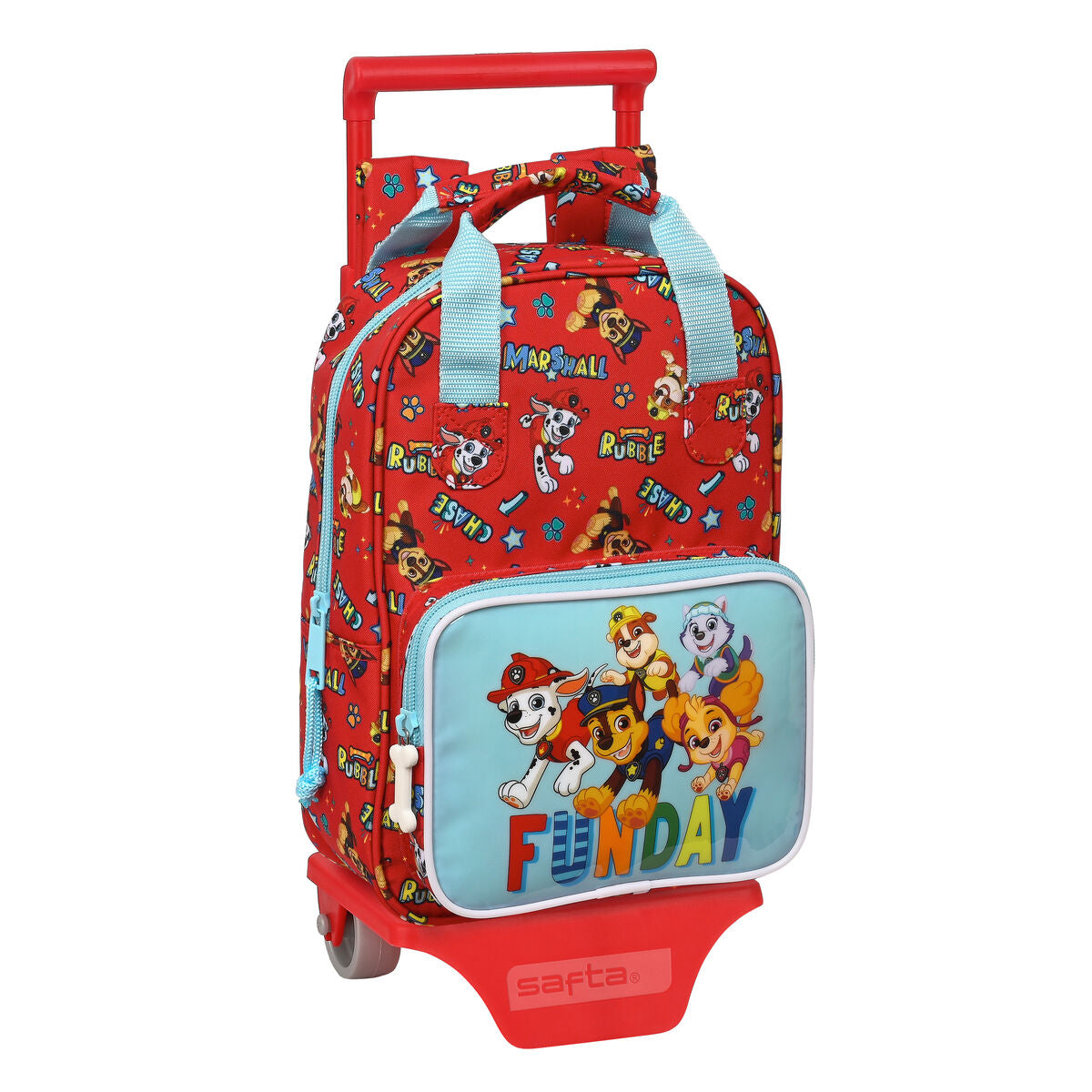 Schulrucksack mit Rollen The Paw Patrol Funday Rot Hellblau – Produktansicht 1