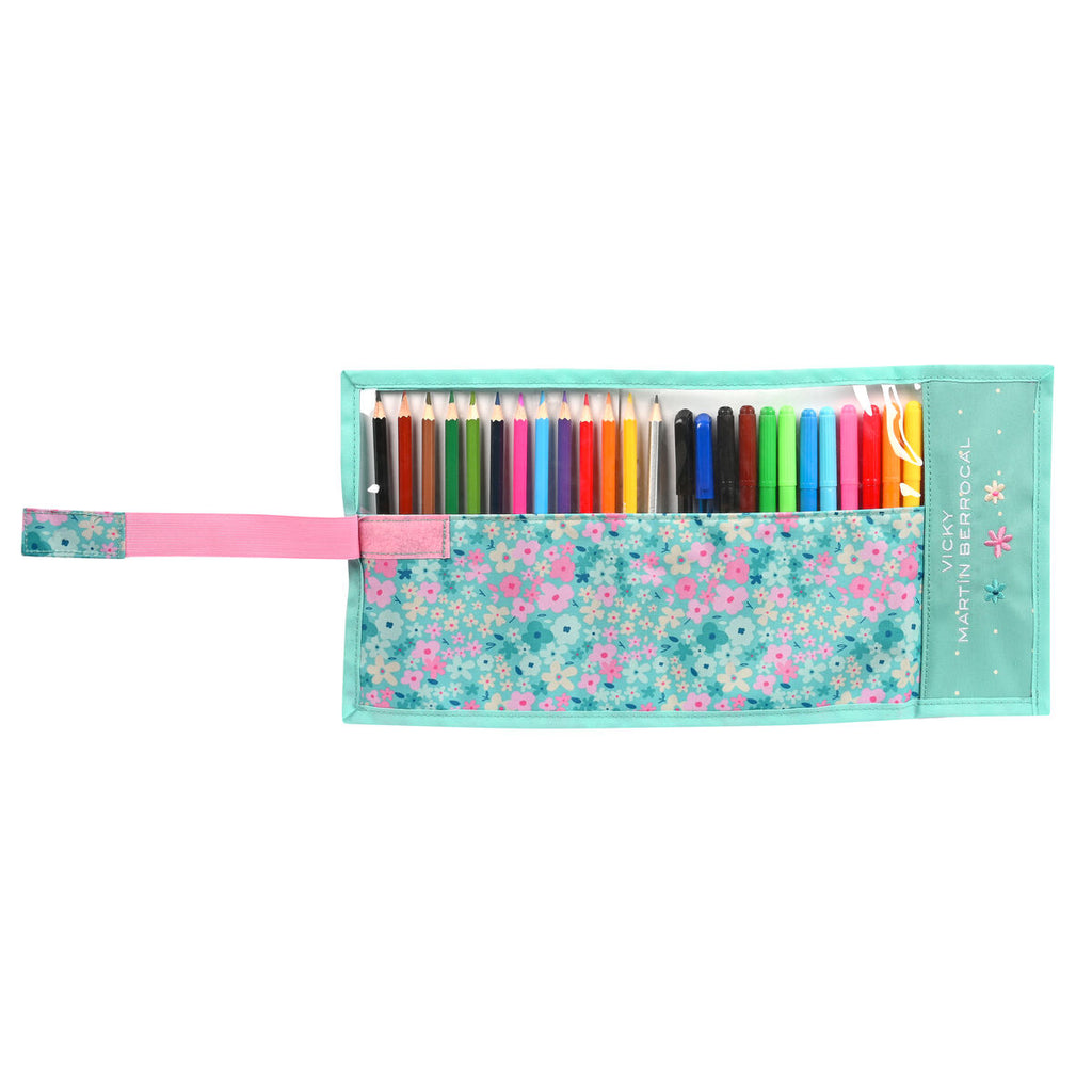 Schule Etui mit Accessories Vicky Martín Berrocal Mint paradise Mint (27 Teile) (7 x 20 x 7 cm)