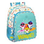 Baby Shark Schultasche Surfing Blau Weiß – Produktansicht 1