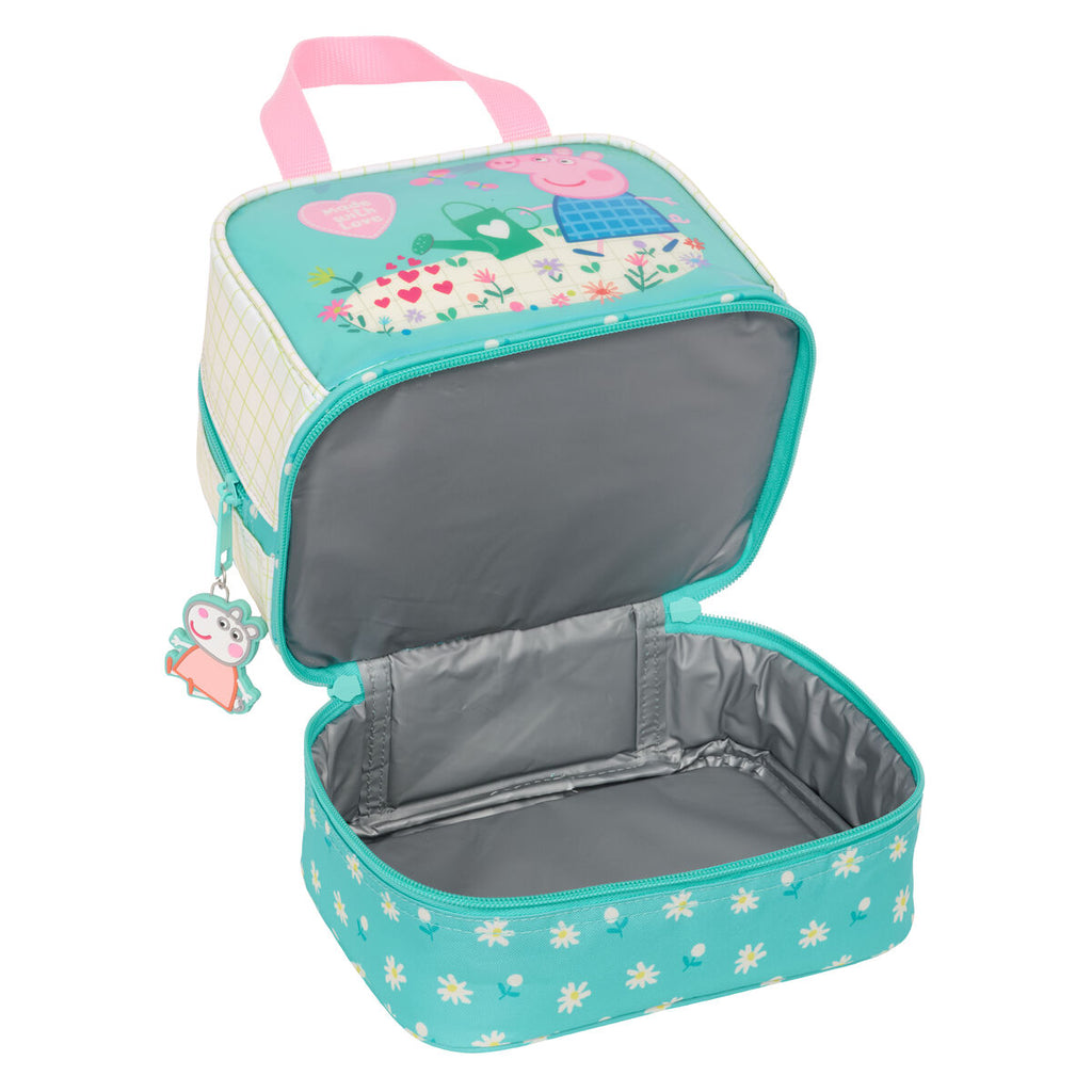 Peppa Pig Lunchbox Hübsch Blumen Gelb Mint – Produktansicht 4