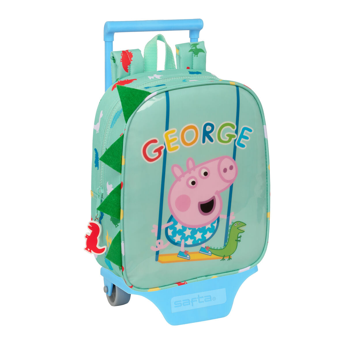 Schulrucksack mit Rollen Peppa Pig Grün 22 x 27 x 10 cm