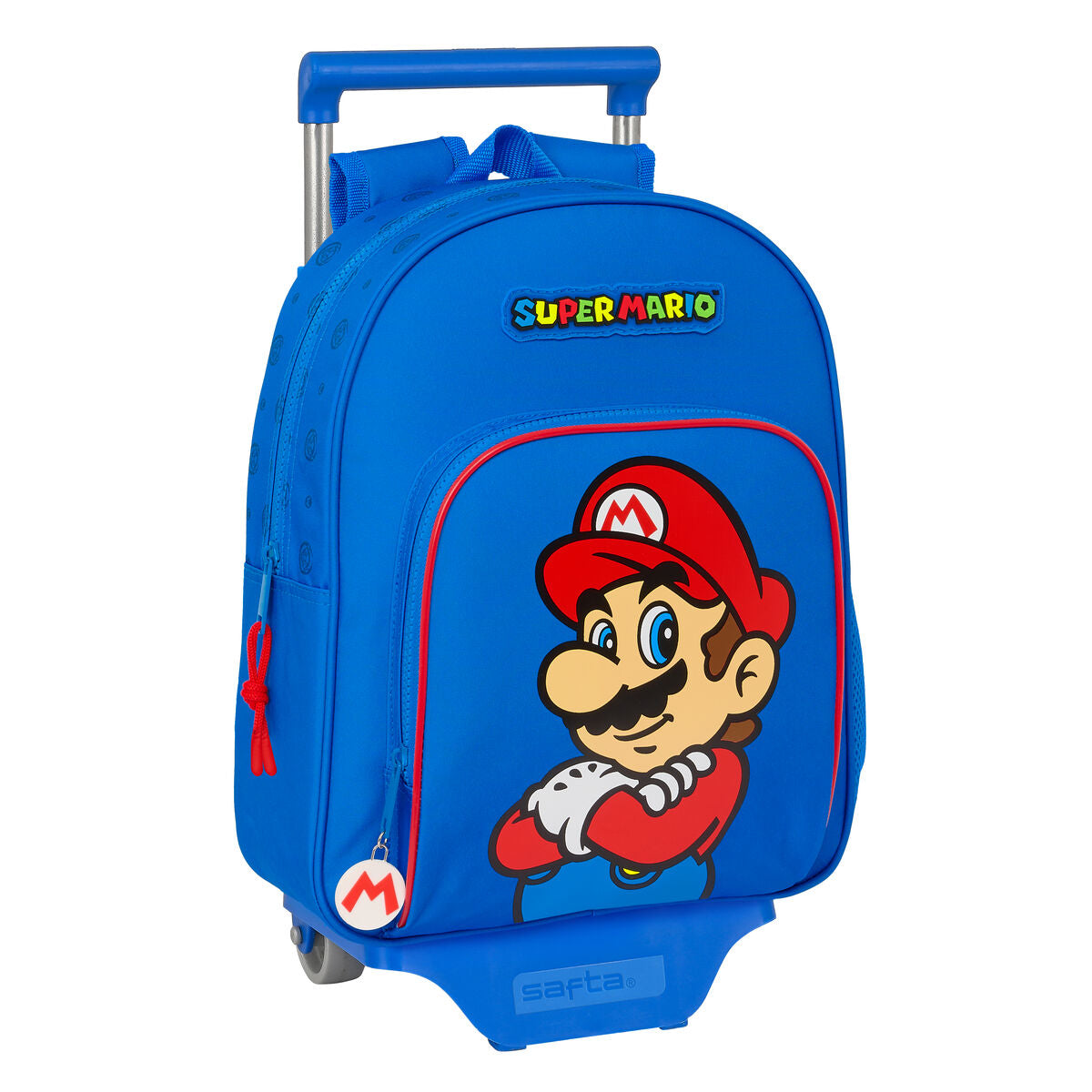 Schulrucksack mit Rollen Super Mario Play Blau Rot 28 x 34 x 10 cm