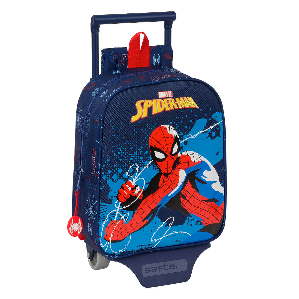 Schulrucksack mit Rollen Spider-Man Neon Dunkelblau Blau 22 x 27 x 10 cm