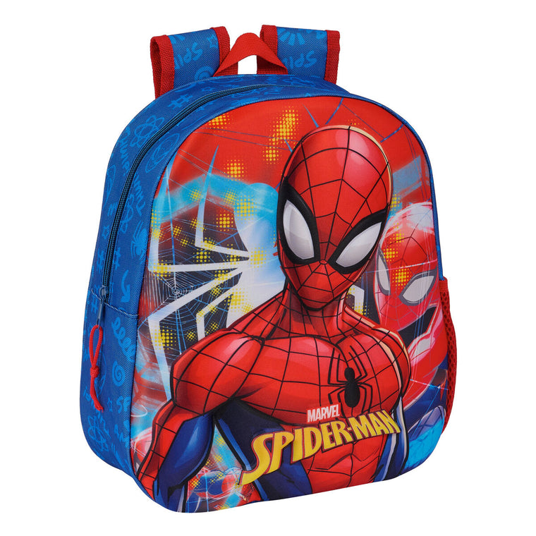 3D Schultasche Spider-Man Rot Dunkelblau Blau 27 x 33 x 10 cm