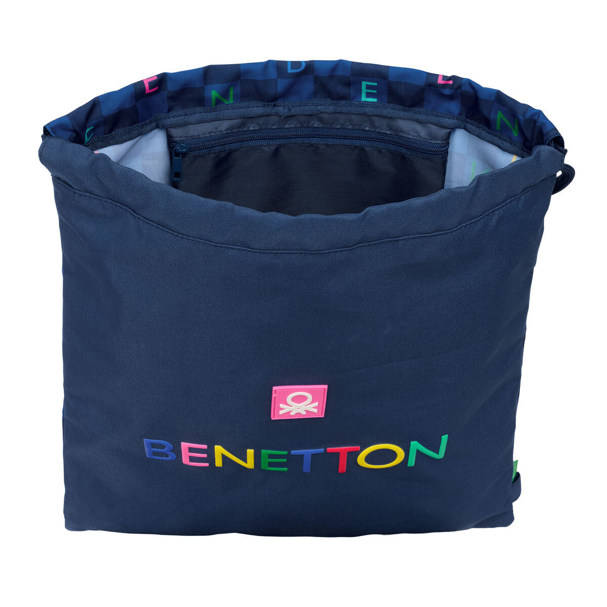 Benetton Rucksack mit Strings Damero Dunkelblau – Produktansicht 4