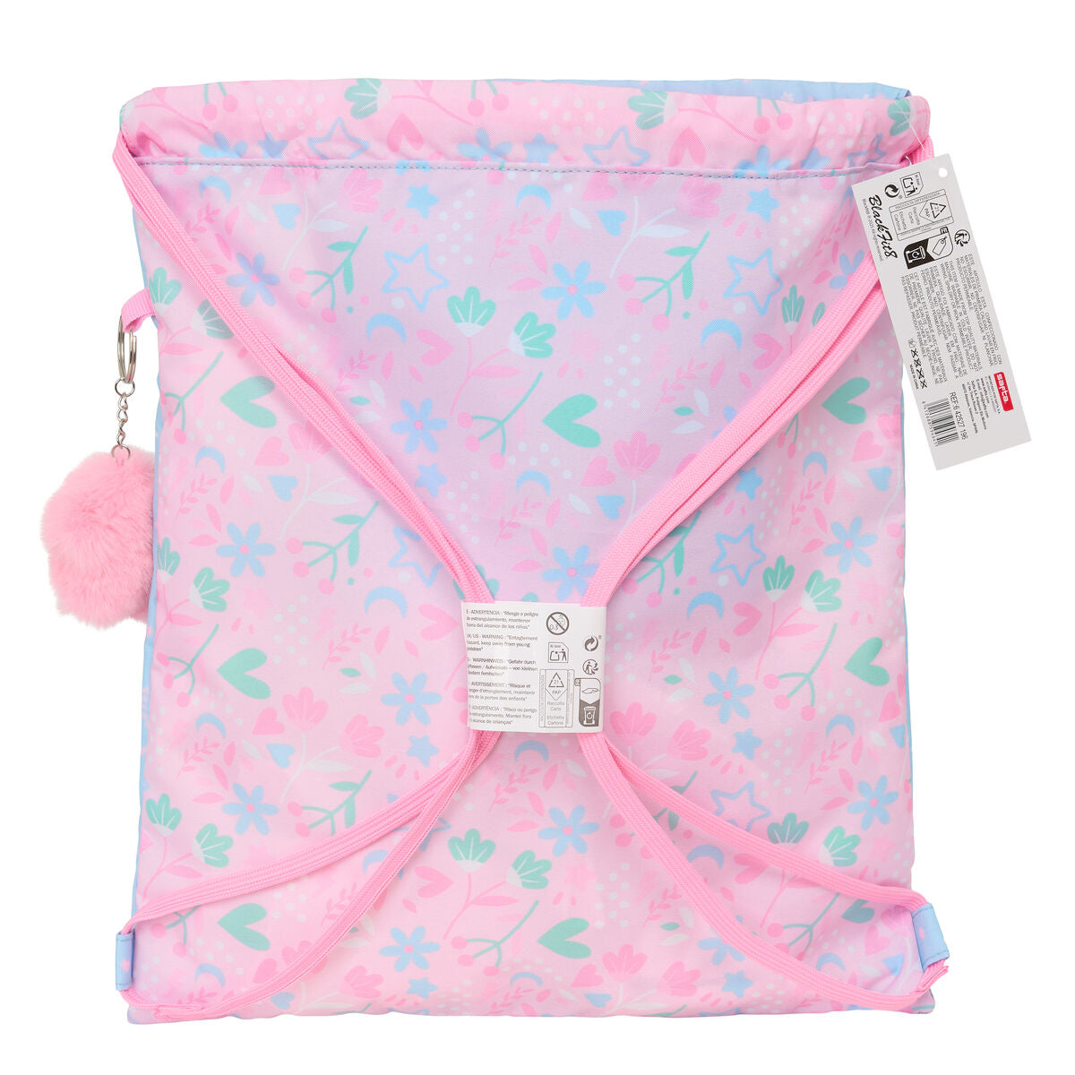 BlackFit8 Rucksack mit Strings Smile Blau Rosa – Produktansicht 5