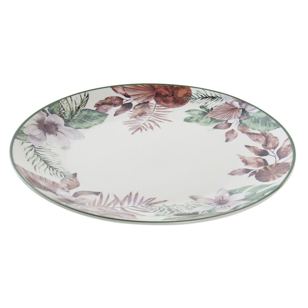 DKD Home Decor Flacher Teller Blumen Porzellan – Produktansicht 3