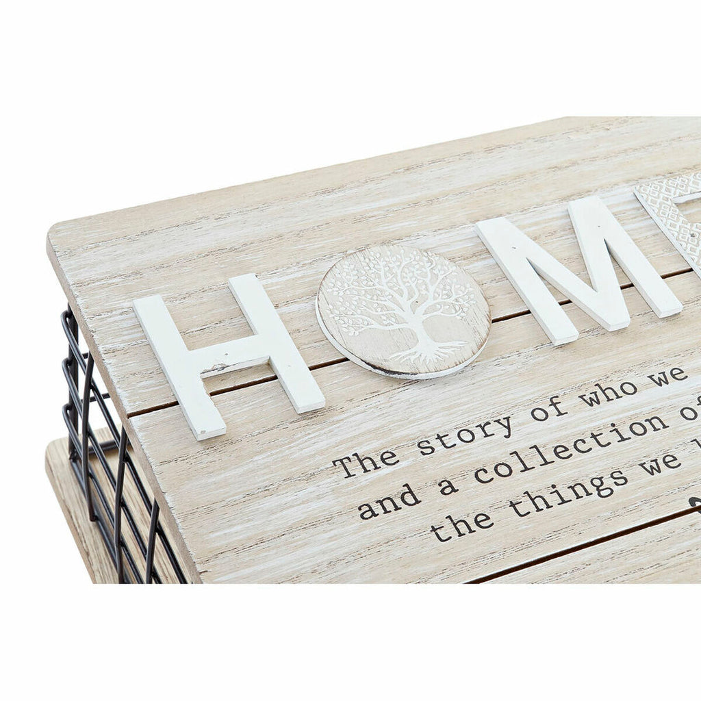 DKD Home Decor Dekorativ box Schwarz Natural Metall MDF Holz – Produktansicht 2