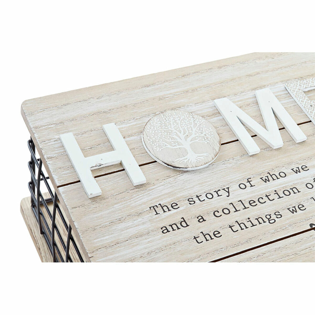 DKD Home Decor Dekorativ box Schwarz Natural Metall MDF Holz – Produktansicht 2