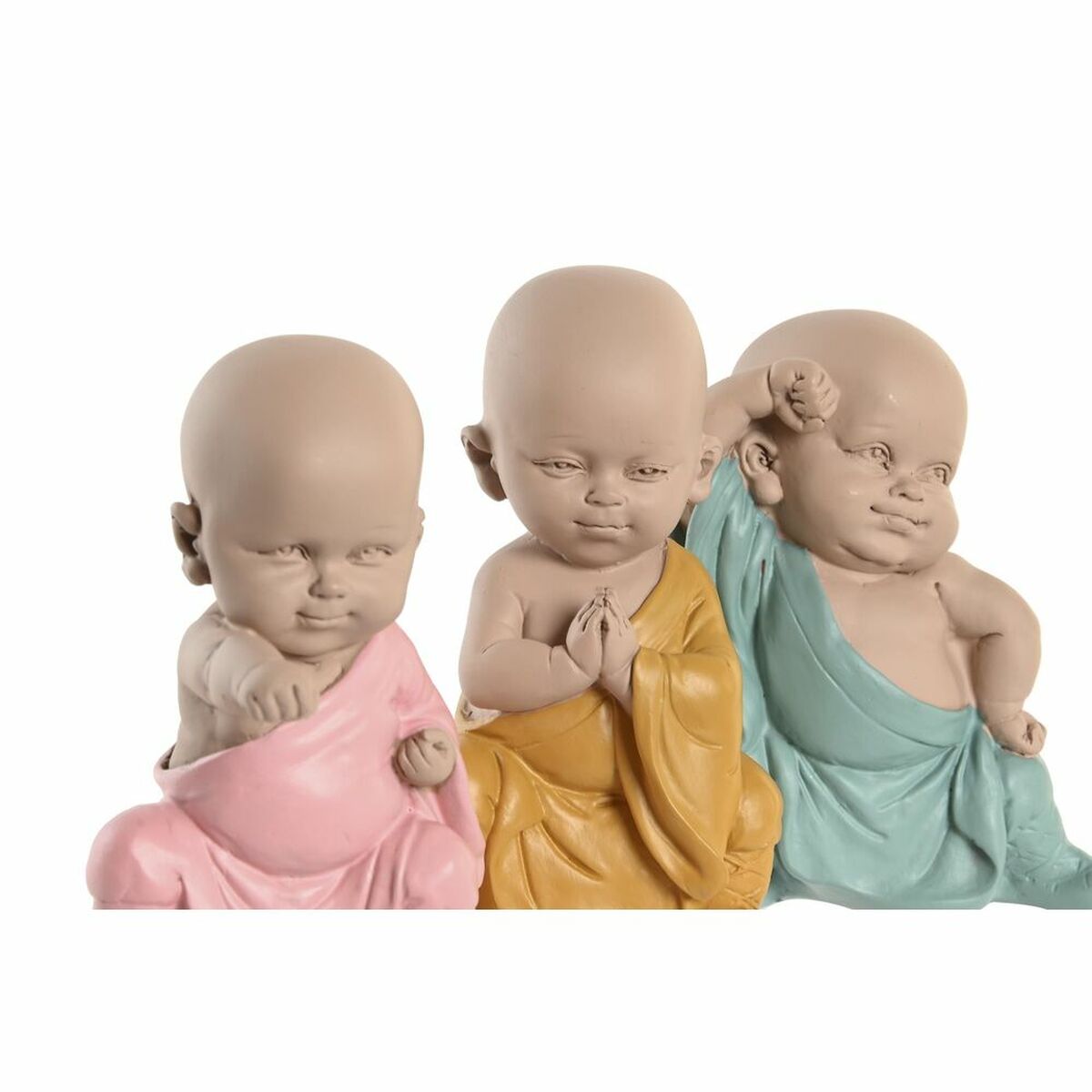 DKD Home Decor Dekofigur Blau Rosa Gelb Kunstharz Monk – Produktansicht 3