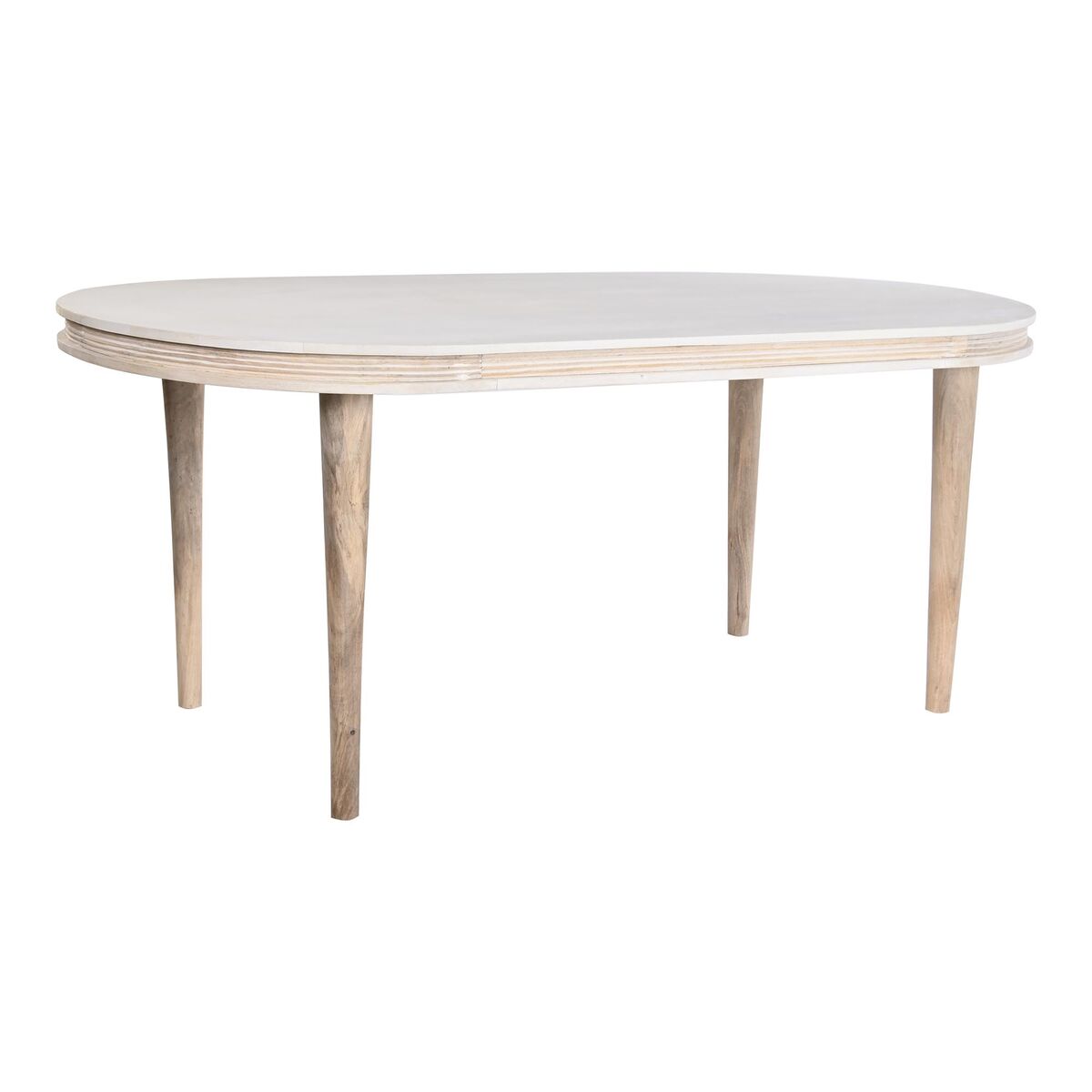 DKD Home Decor Esstisch Weiß Gold Brass Mango Holz – Produktansicht 1