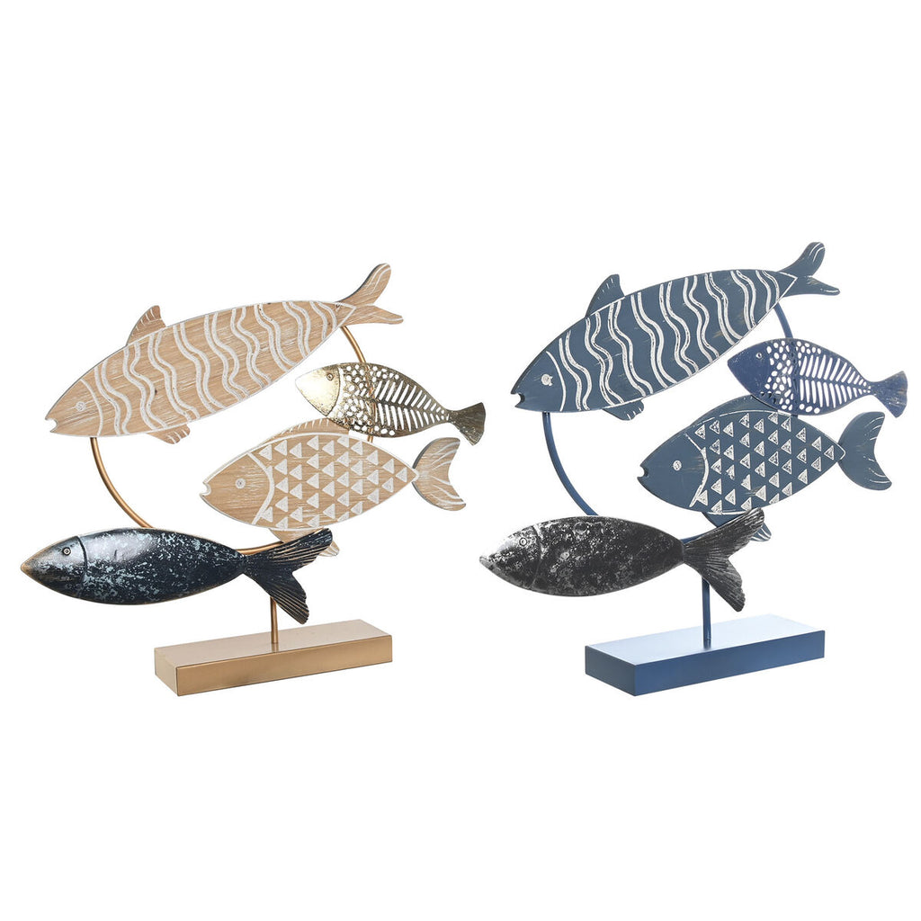 DKD Home Decor Dekofigur Natural Blau Gold Spirals Mediterranean – Produktansicht 1