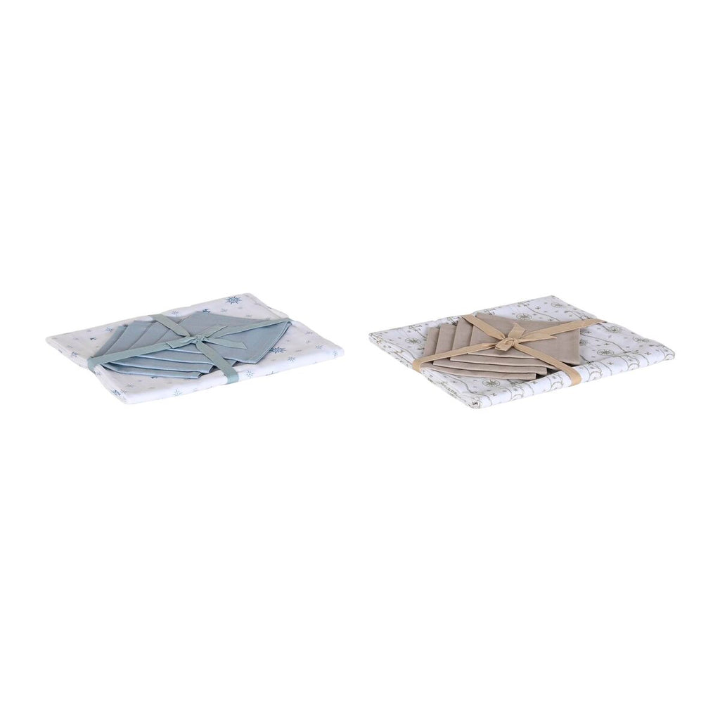DKD Home Decor Tablecloth & napkins Blau Braun Weiß – Produktansicht 3