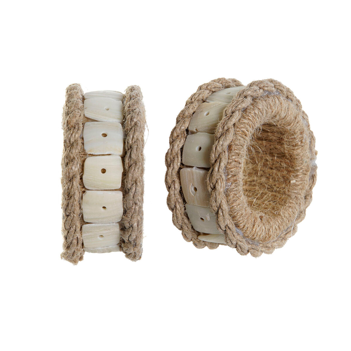 DKD Home Decor Serviettenring Natural Jute Kunstharz Aluminium – Produktansicht 3
