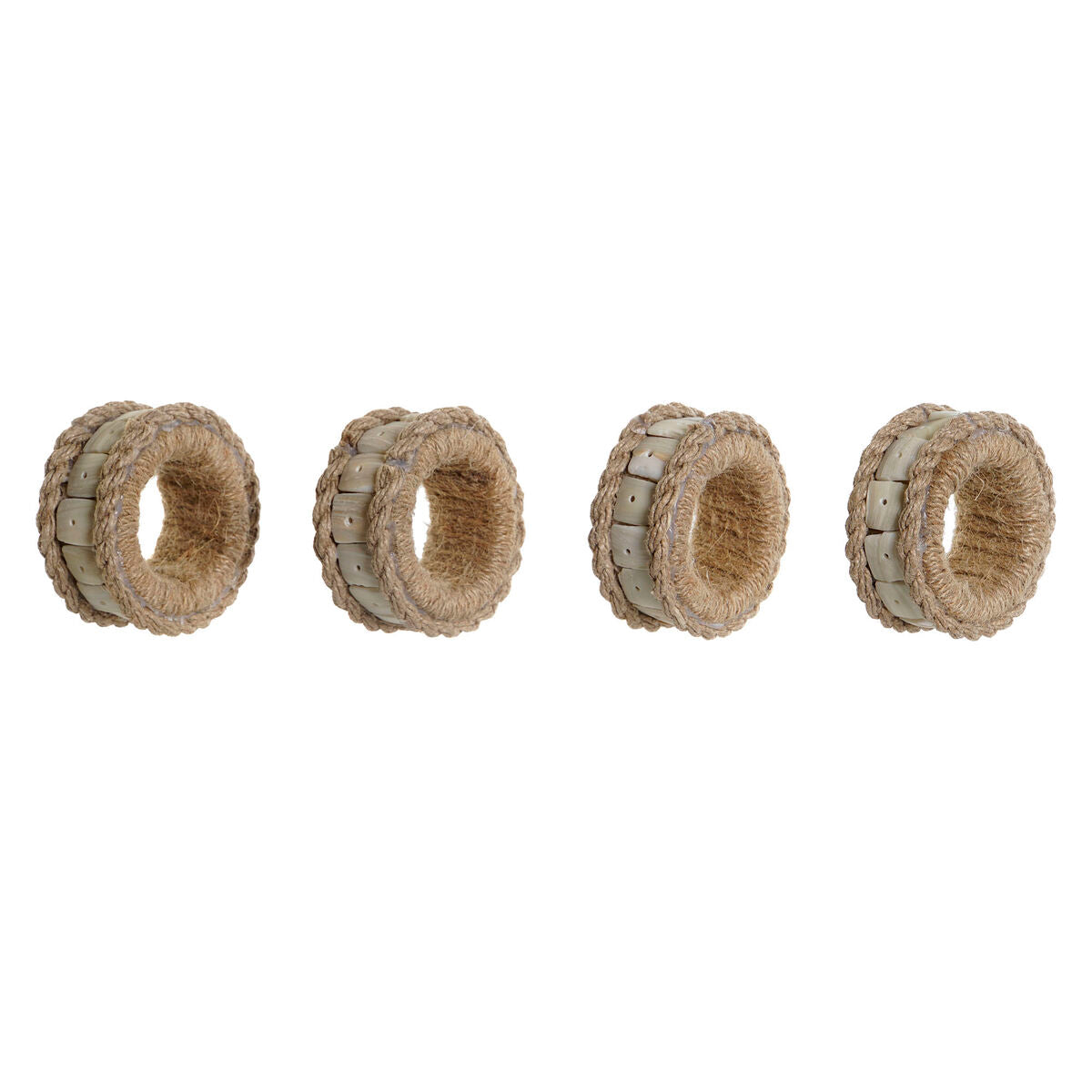 DKD Home Decor Serviettenring Natural Jute Kunstharz Aluminium – Produktansicht 1