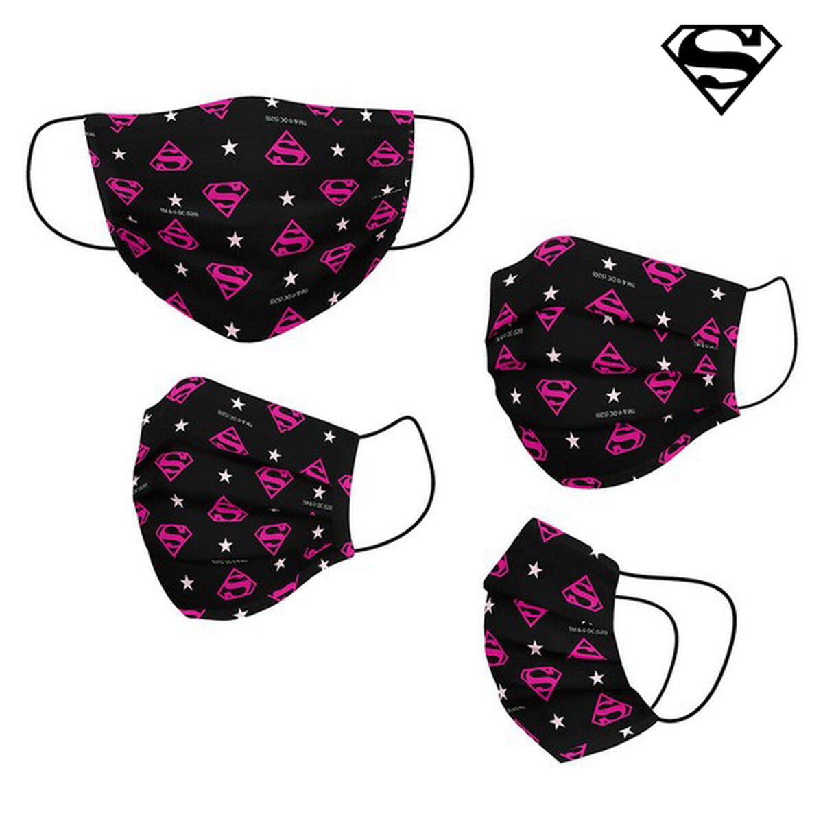 DC Super Hero Girls Wiederverwendbare Stoffmaske Kinder-Schwarz – Produktansicht 1