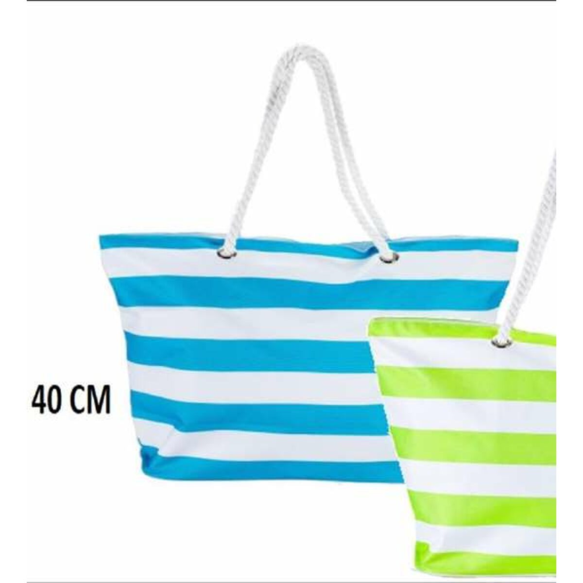 Bismark Strandtasche Blau Weiß Oxford – Produktansicht 3
