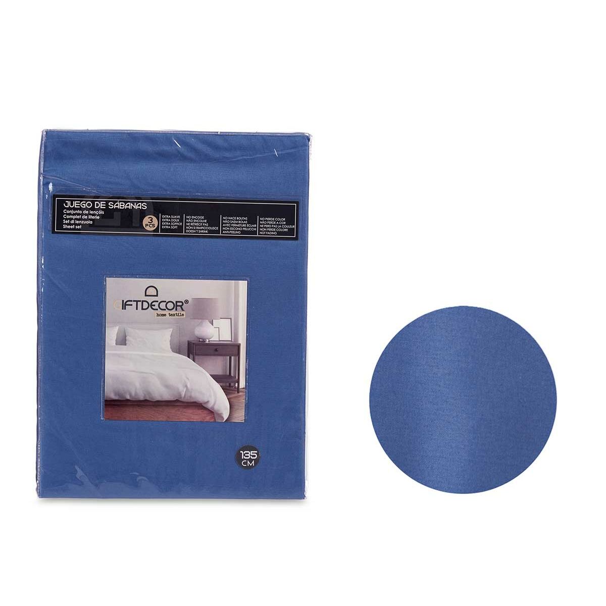 Gift Decor Bettwäsche-Set Blau Double – Produktansicht 1