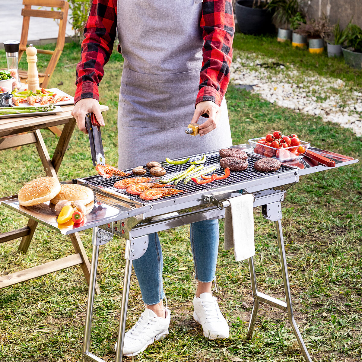 InnovaGoods Stainless Stahl Foldable Charcoal BBQ ExelQ – Produktansicht 1