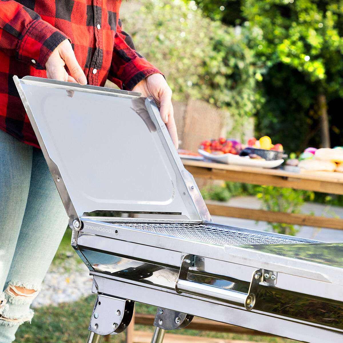 InnovaGoods Stainless Stahl Foldable Charcoal BBQ ExelQ – Produktansicht 2