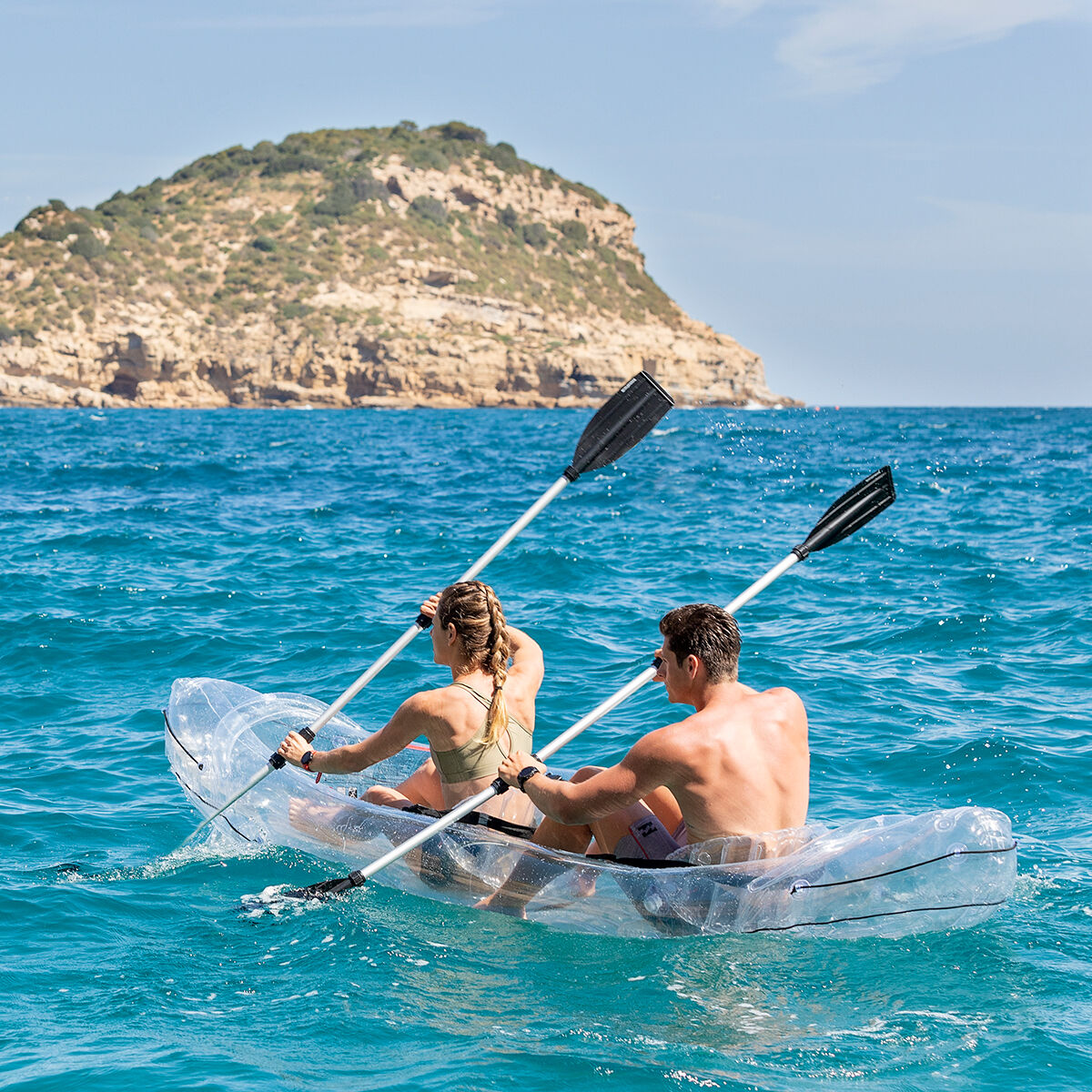 InnovaGoods Aufblasbares transparentes Kajak mit Zubehör Paros 312 cm 2 Personen – Produktansicht 10